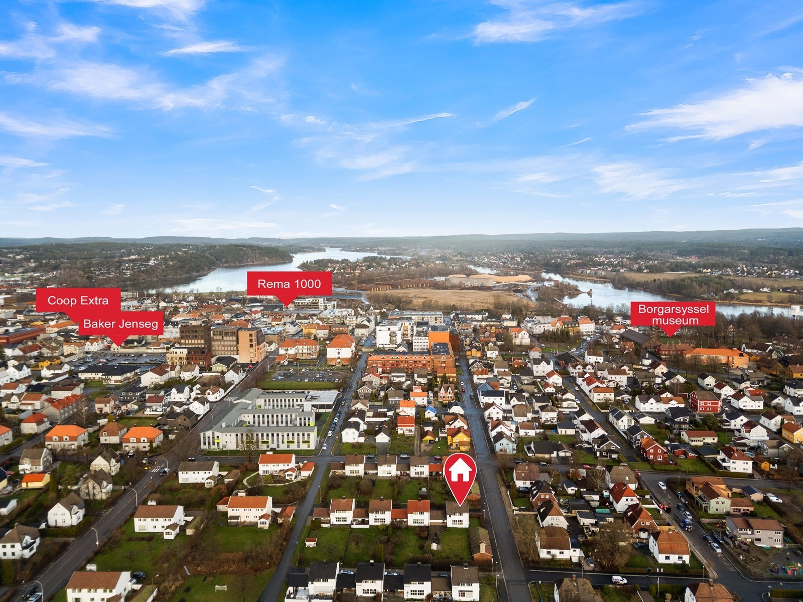 Panoramautsikt over nærområdet gir et godt inntrykk av beliggenheten nær Kulåsparken. Galleribilde