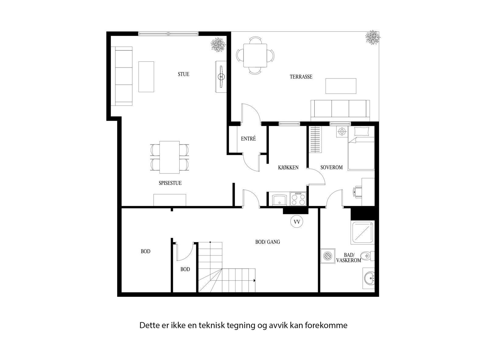 Plantegning underetasje Galleribilde