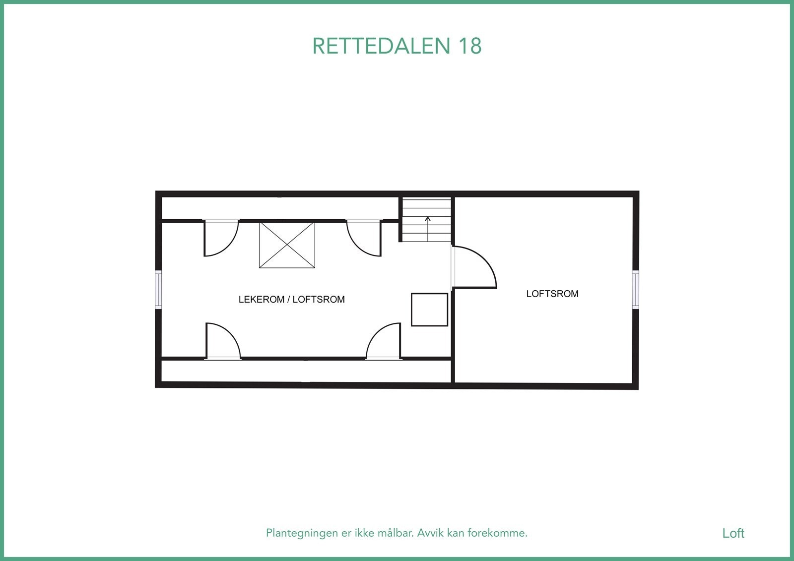 Plantegning - ikke medtatt i arealene pga. ikke målbart areal Galleribilde