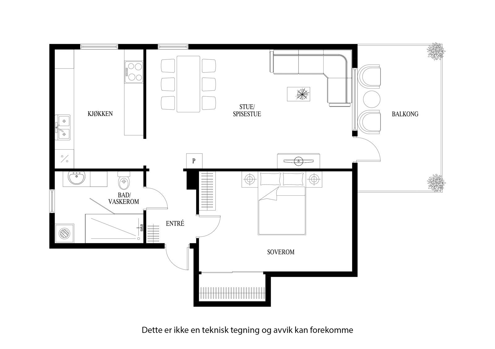 Planløsning for leiligheten Galleribilde