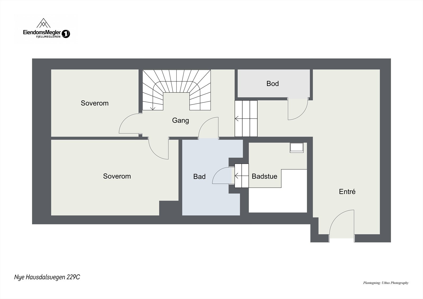 Plantegning u. etg. Galleribilde