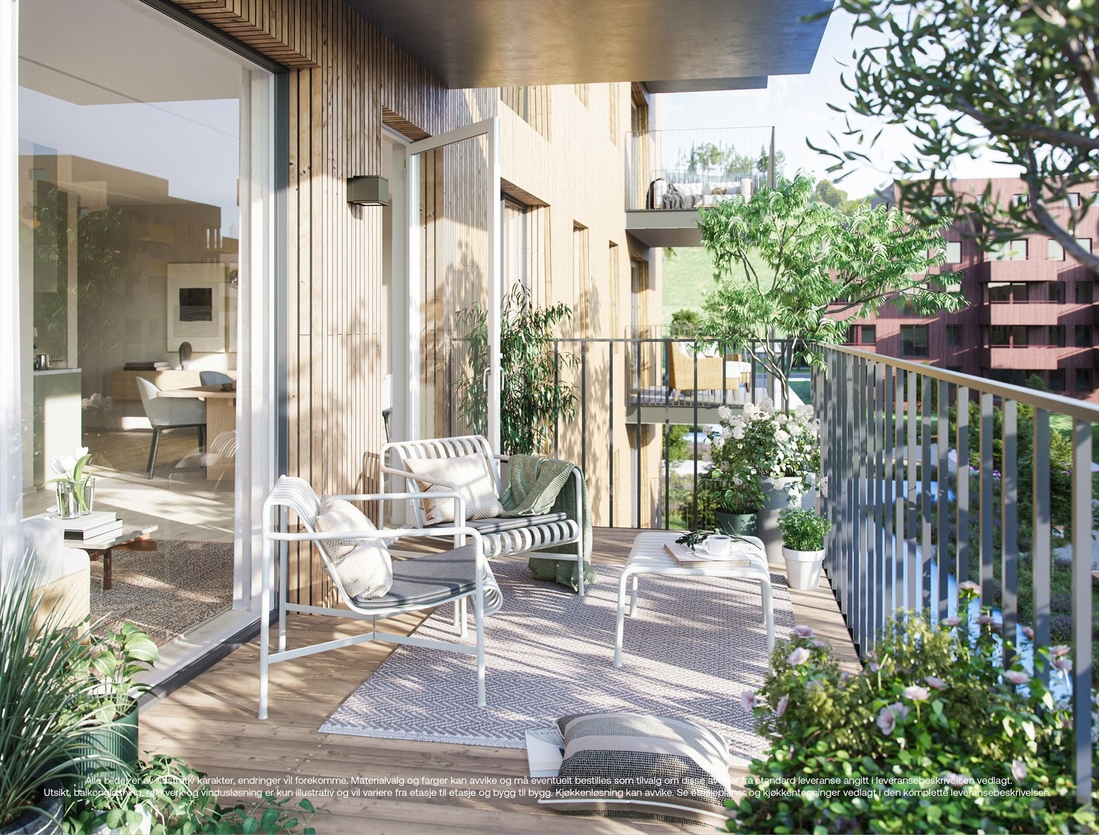 Leiligheten har en herlig beliggenhet i byggets 3. etasje. Balkongen på 9m² er vendt mot vest hvor gode solforhold kan nytes! Galleribilde