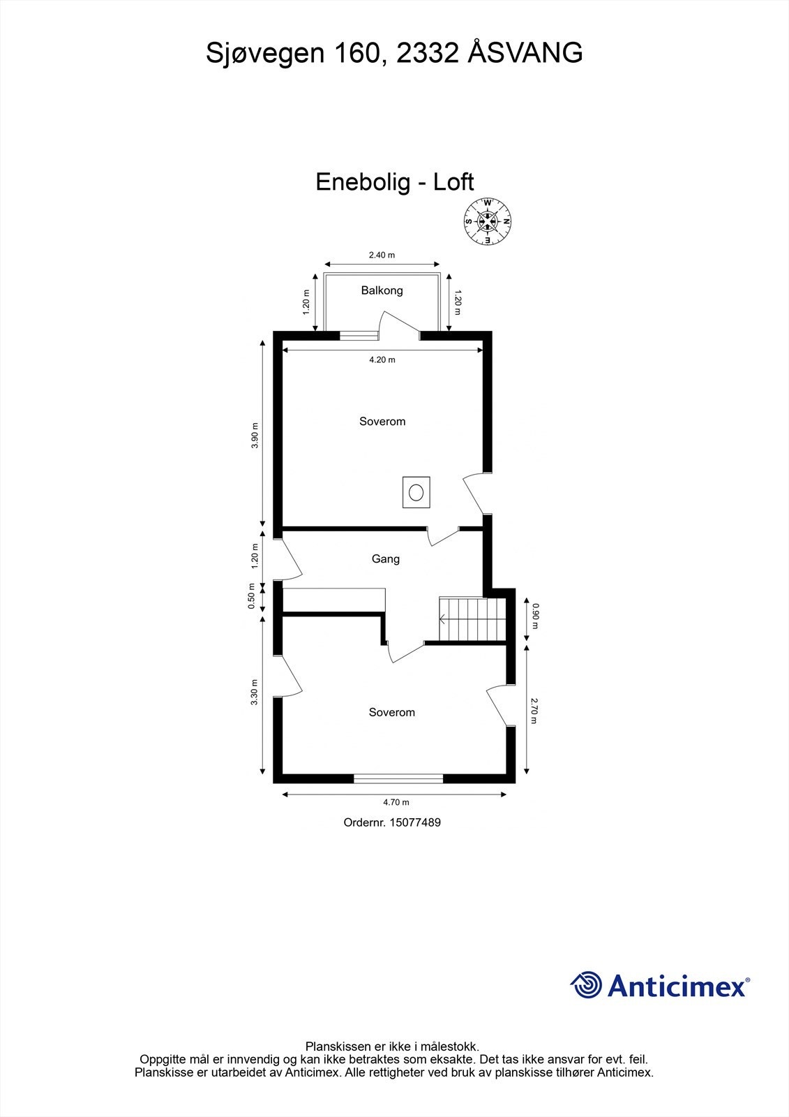 Plantegning loft. Galleribilde