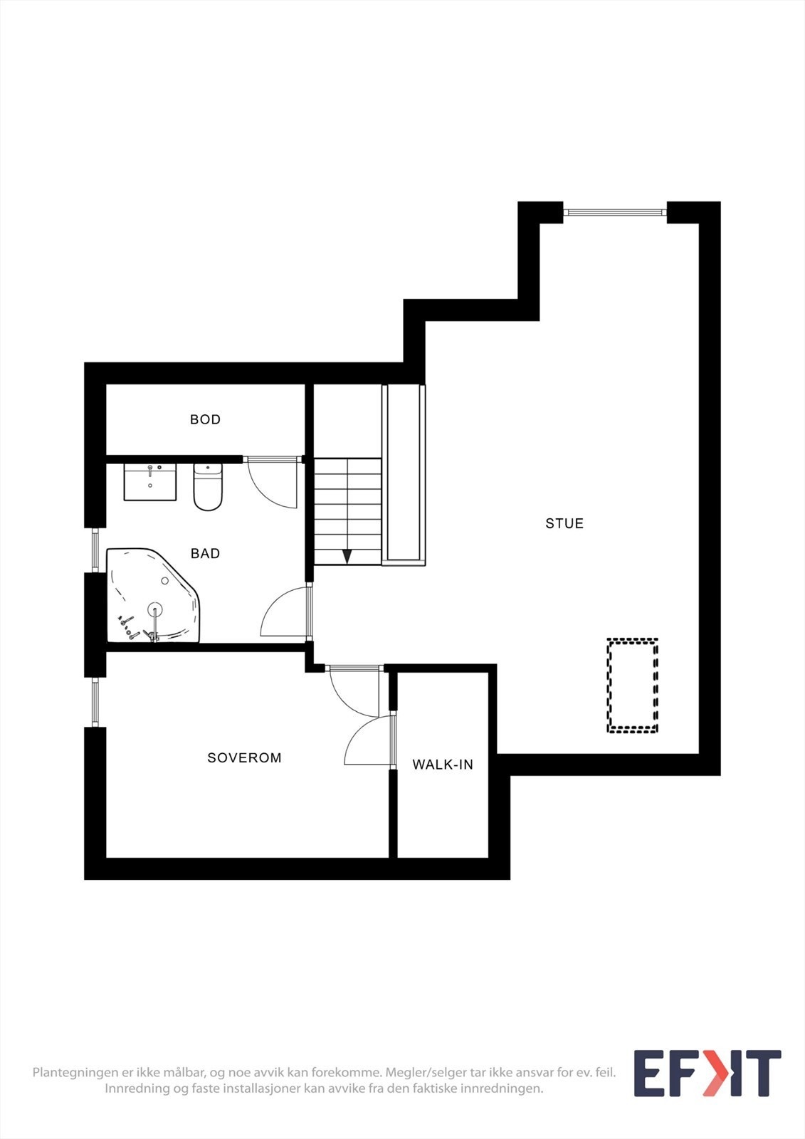Andre etasje inneholder en ekstra stue, soverom med et praktisk walk-in closet og bad. Galleribilde
