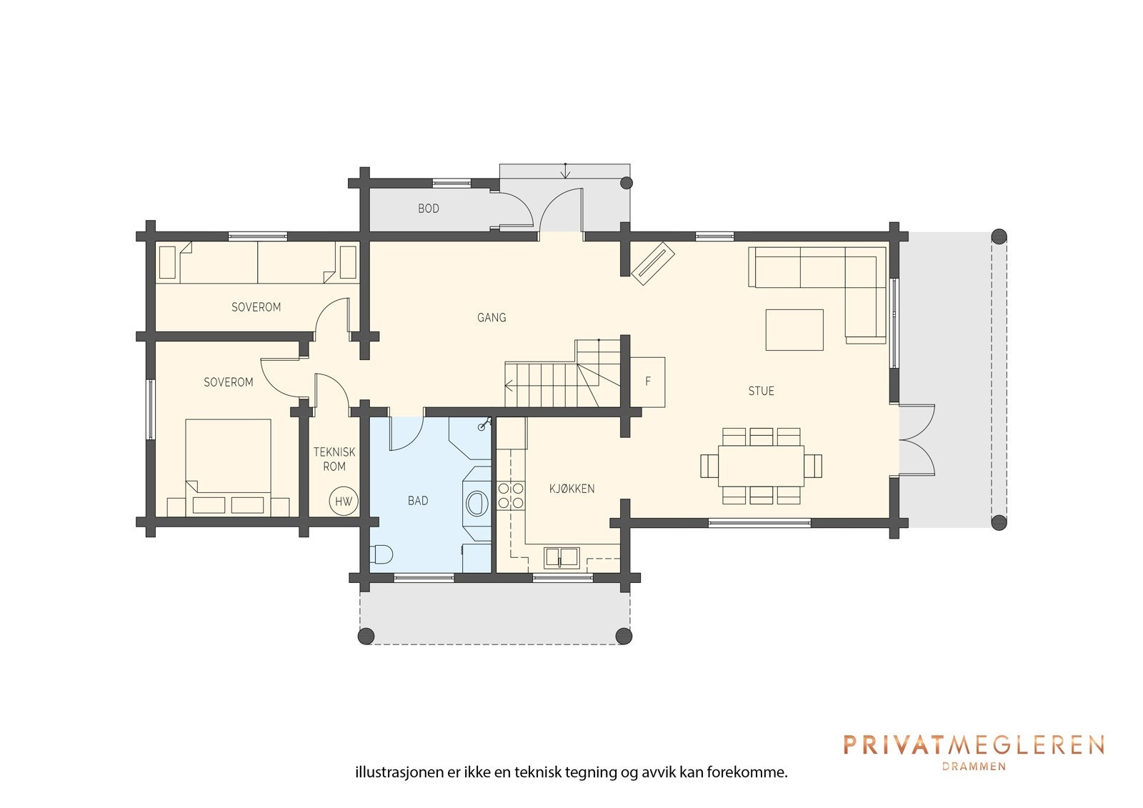 Plantegning 1. etasje Galleribilde