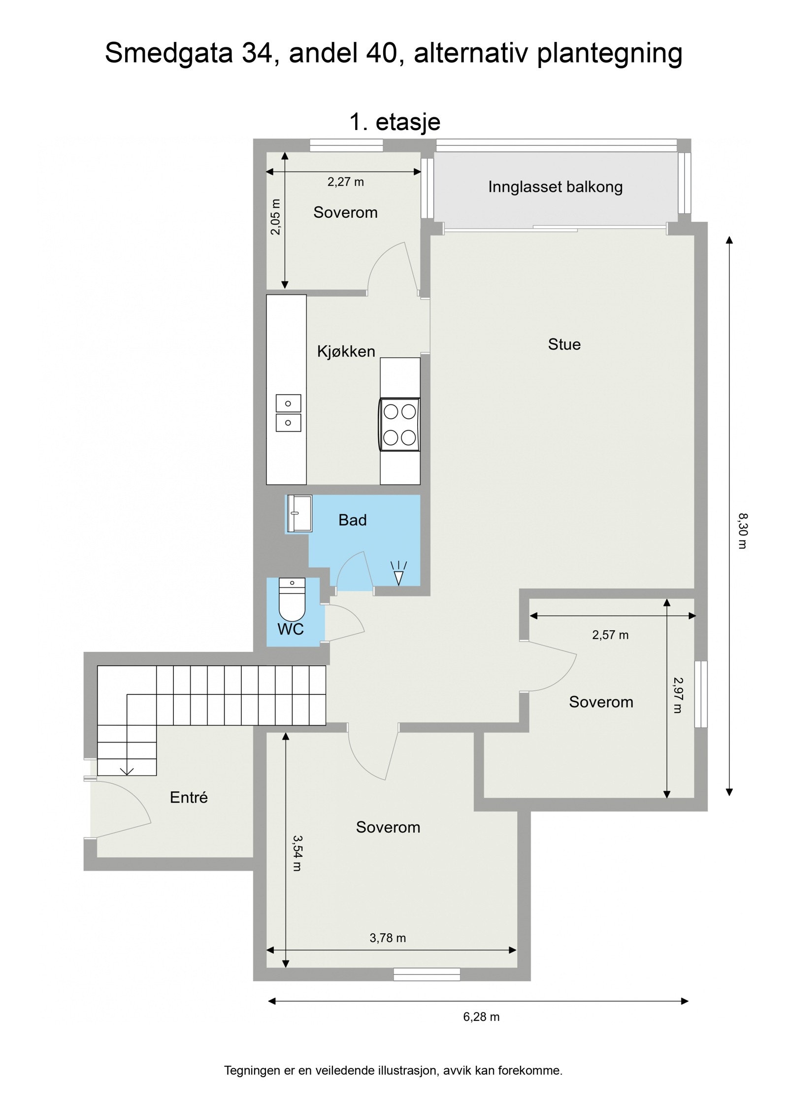 Alternativ plantegning Galleribilde