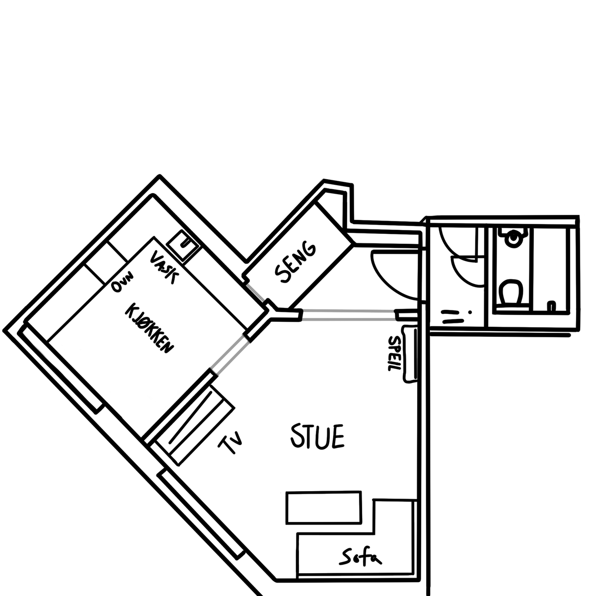 Hjemmelagt plantegning Galleribilde