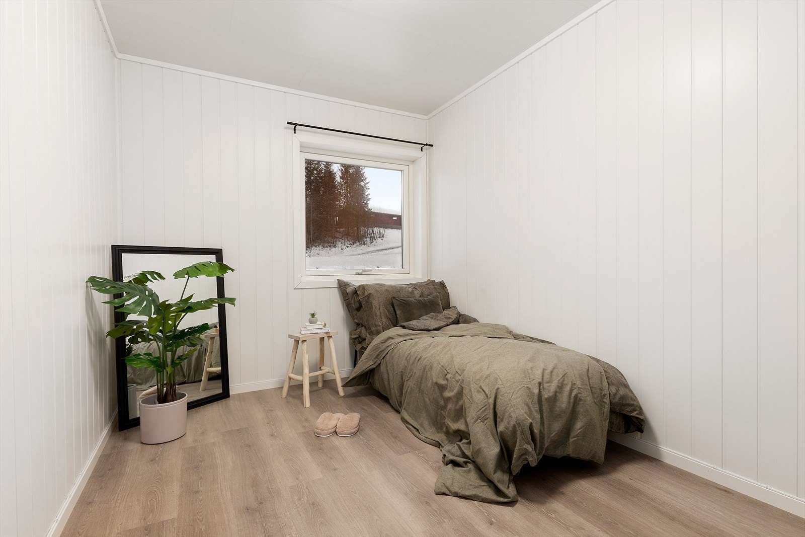 Ett av soverommene ligger i tilbygget fra 1986. Galleribilde