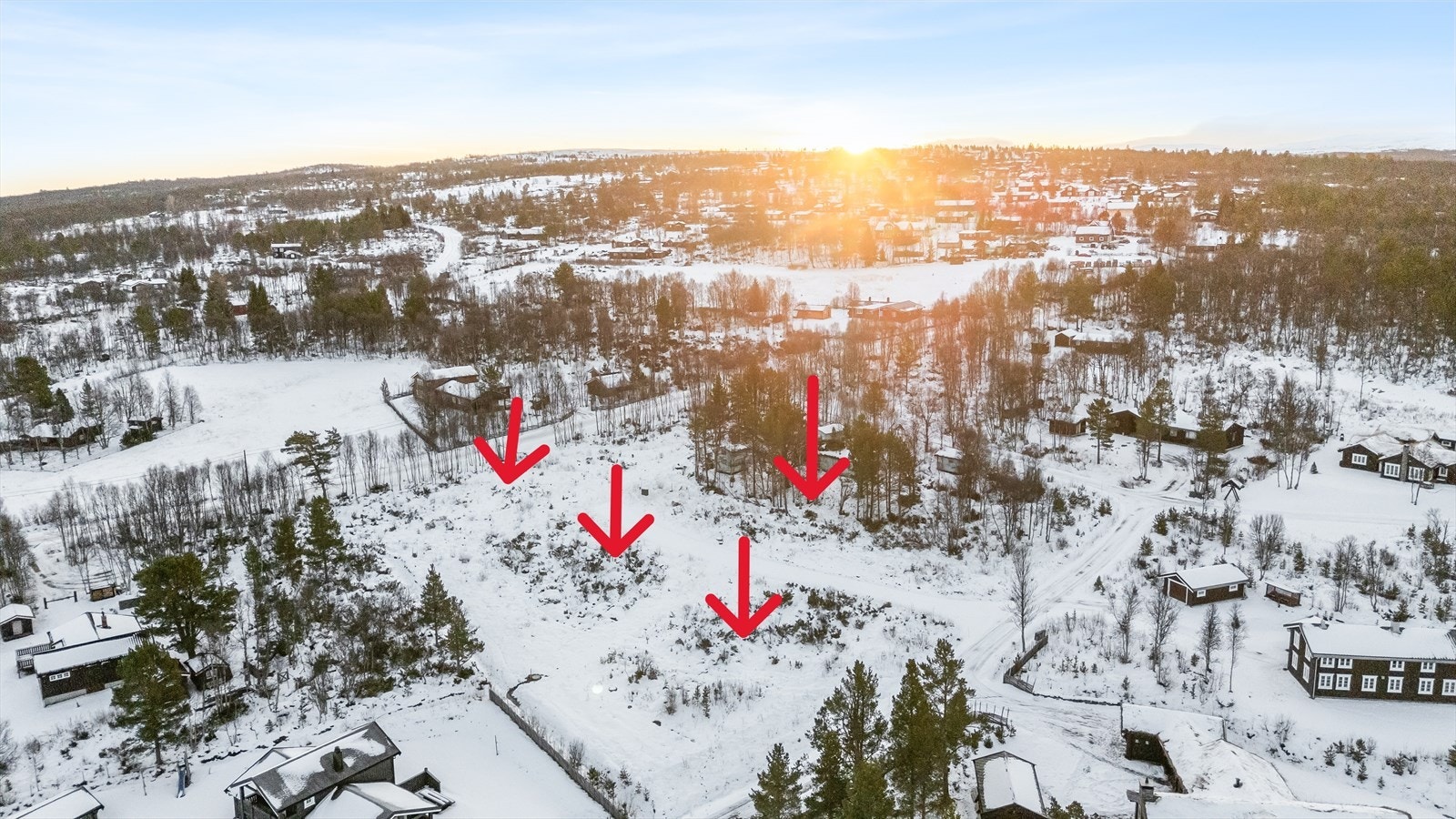 Velkommen til Hånesåsen og disse fantastiske hyttetomtene! (Den planlagte tomten er ca. inntegnet og kan avvike - korrekt fradeling er vedlagt i meglers salgsoppgave) Galleribilde