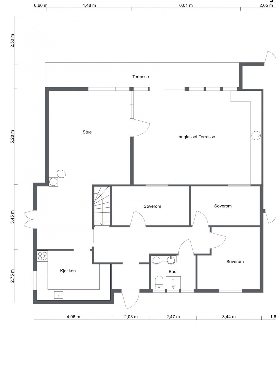 Plantegning utleieleilighet Galleribilde