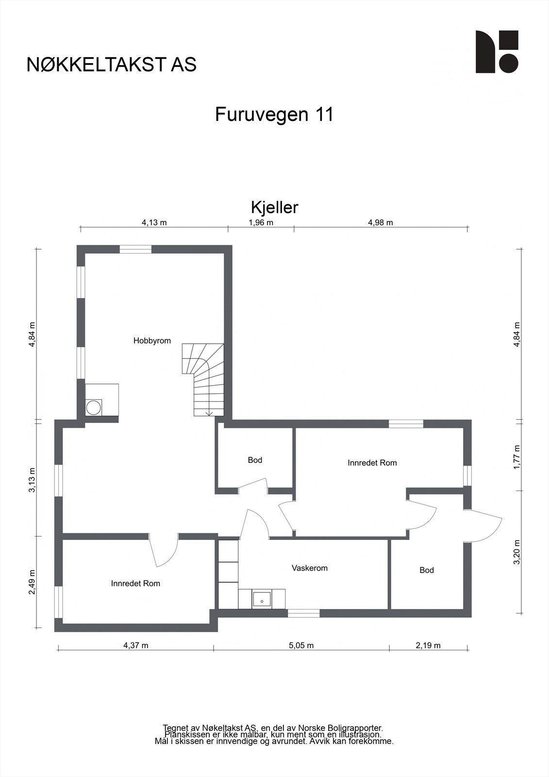 Plantegning kjeller. Galleribilde