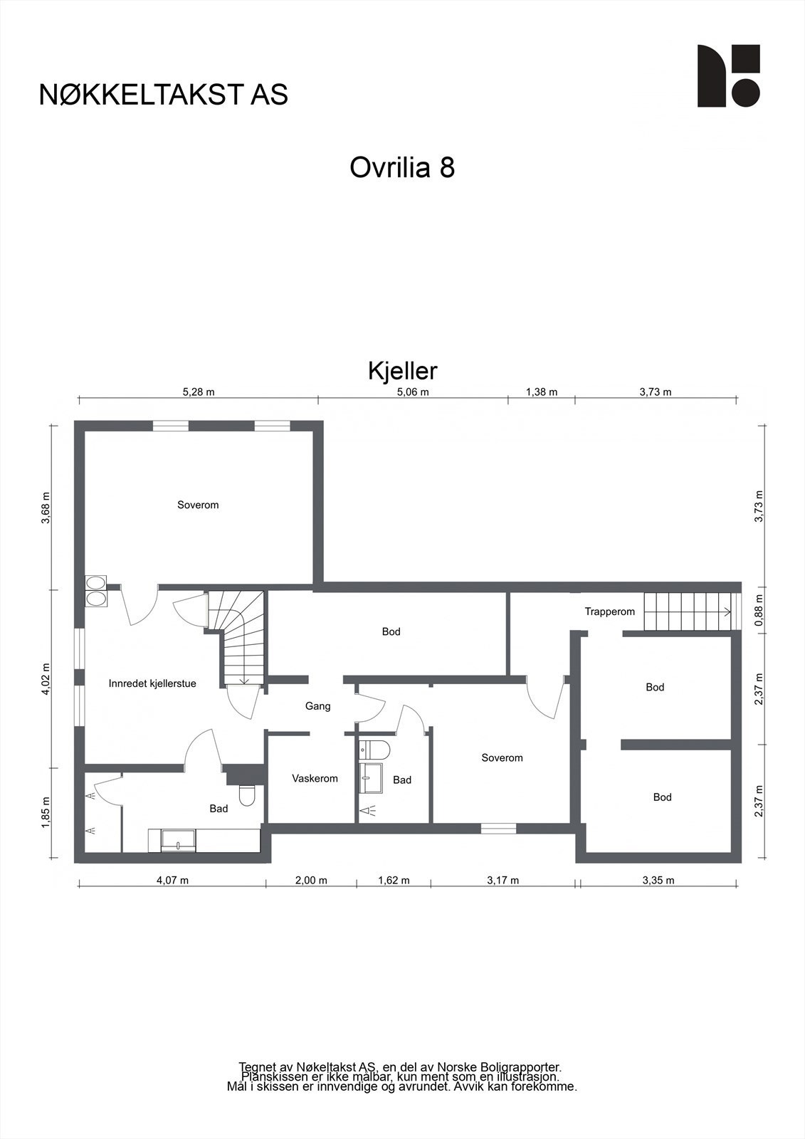 Plantegning for kjelleren. Galleribilde
