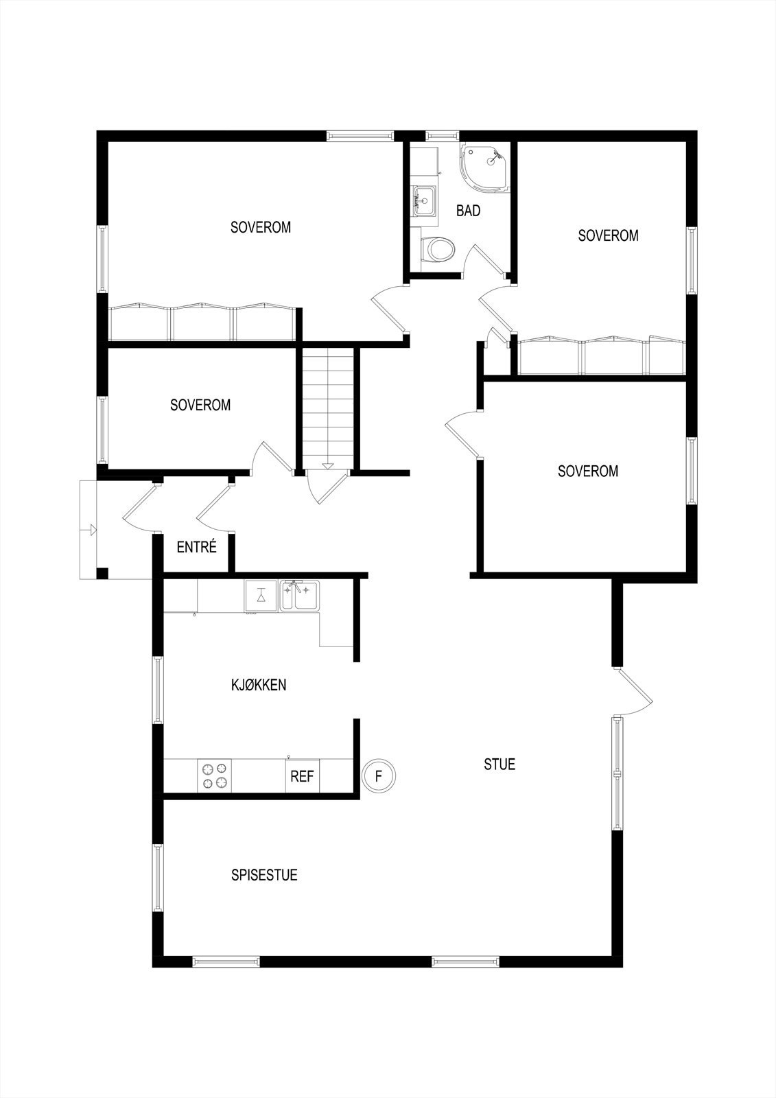 Plantegning 1.etg Galleribilde