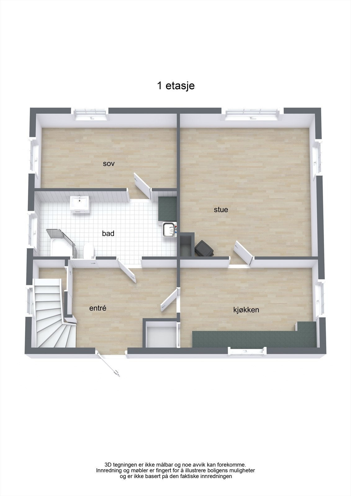 Plantegning 1.etg. Galleribilde