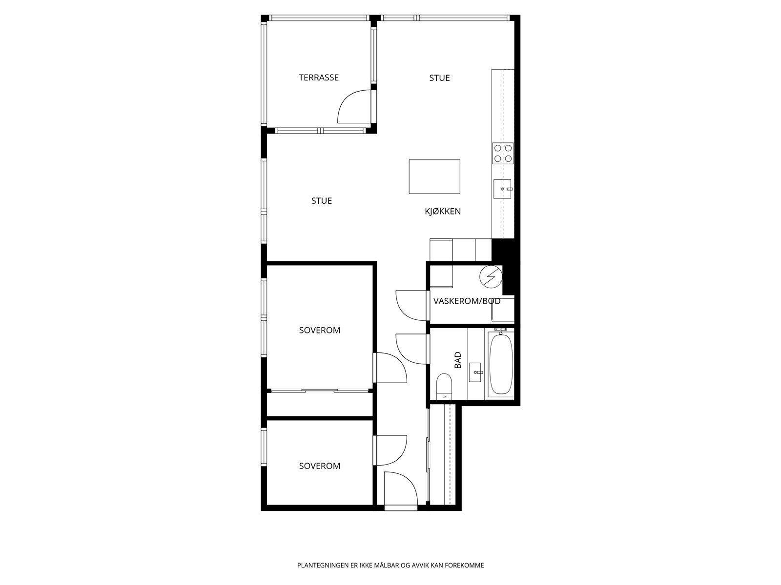 Vi starter med leilighetens planløsning Galleribilde