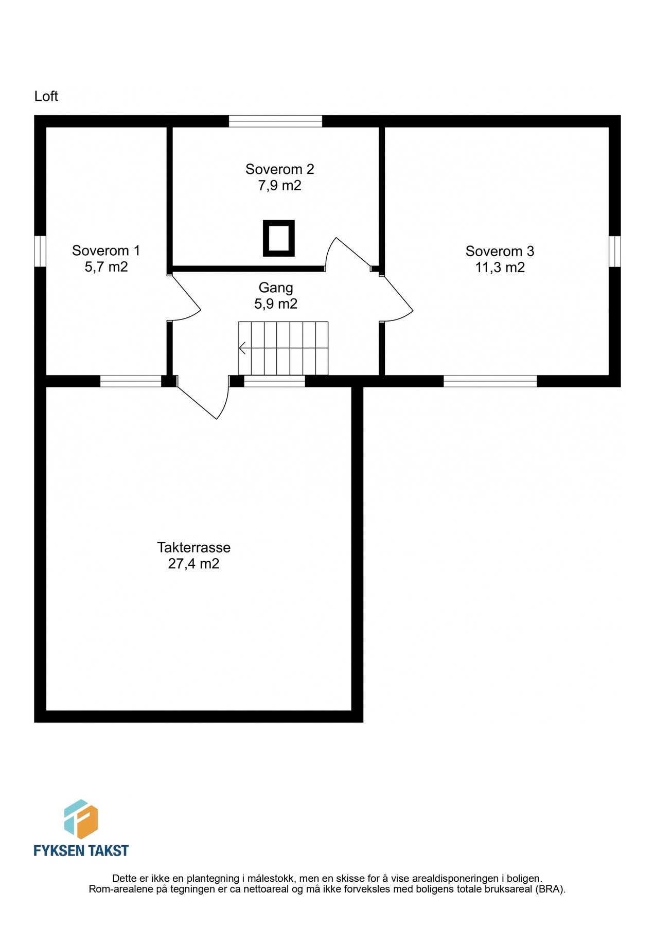 Planskisse loft. Galleribilde