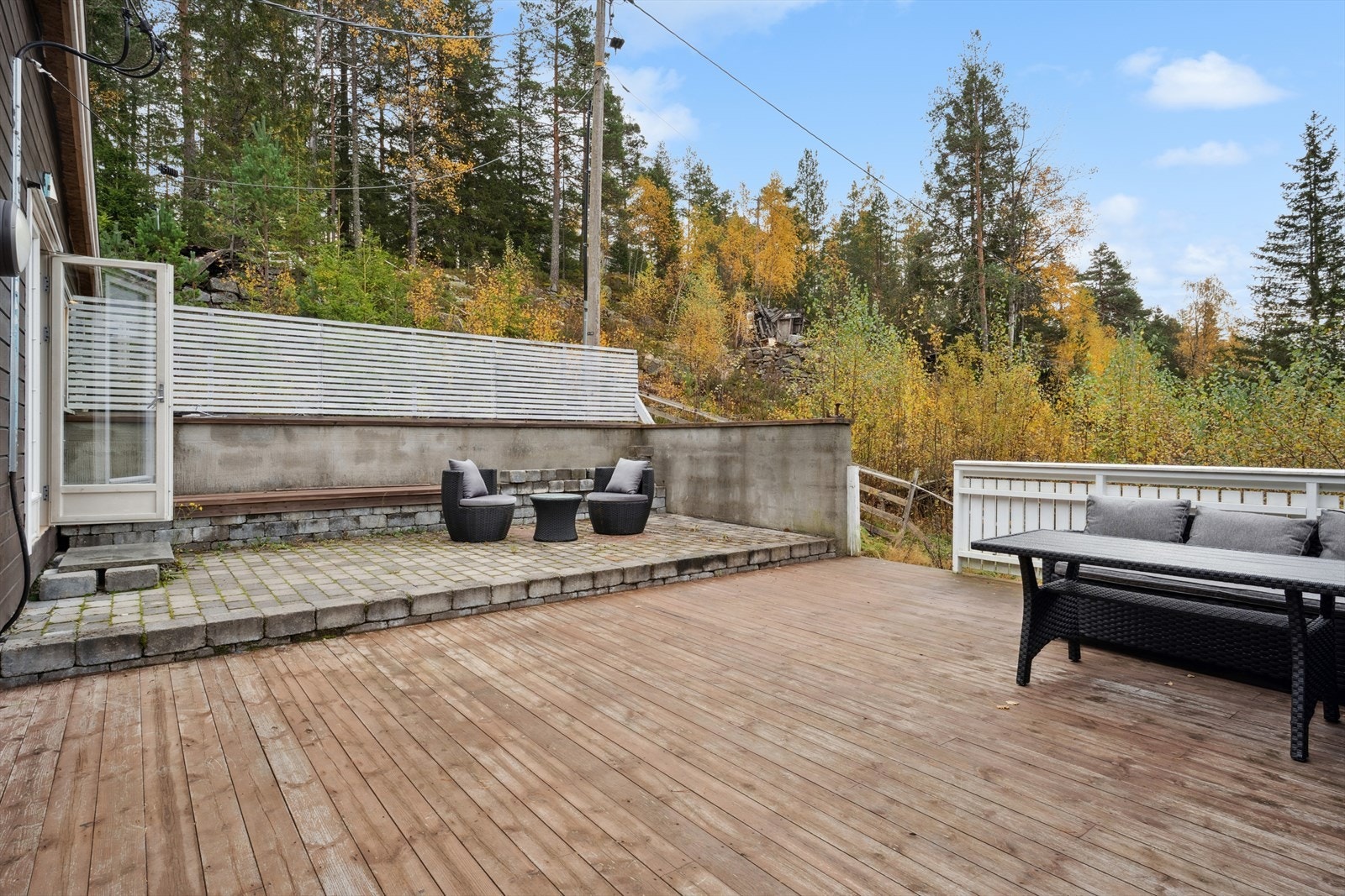 Her er det rikelig med plass for flere sittegrupper og sosiale soner utendørs. Galleribilde