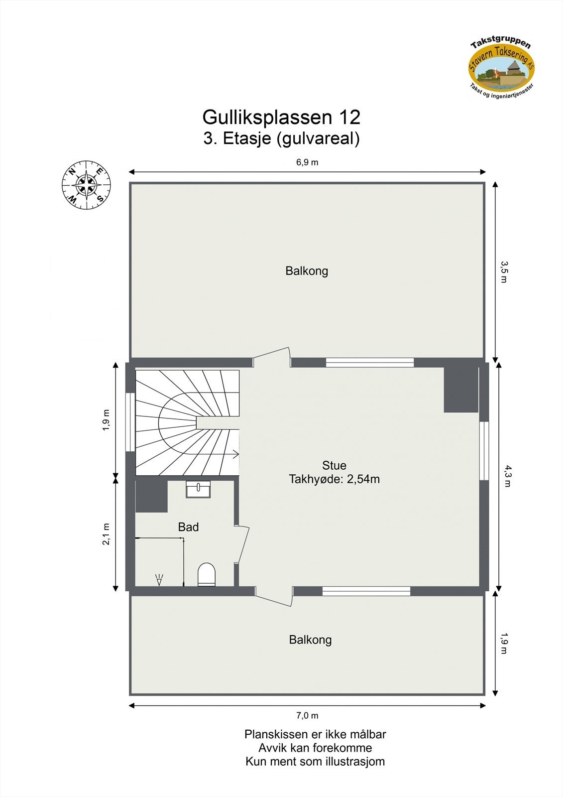 Plantegning 3. etasje Galleribilde