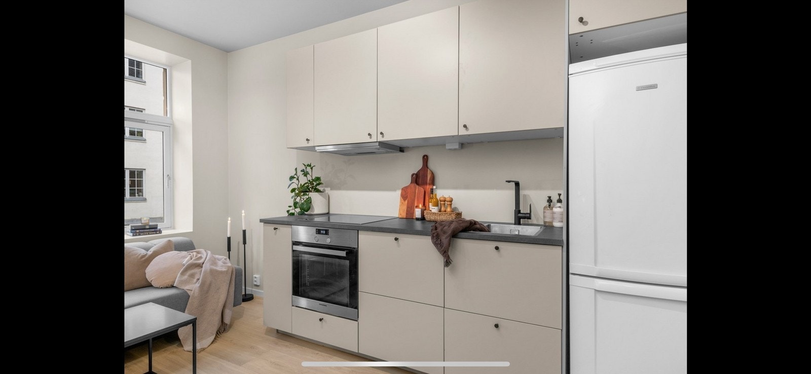 Integrert stekeovn, platetopp og oppvaskmaskin. Frittstående kombiskap Galleribilde