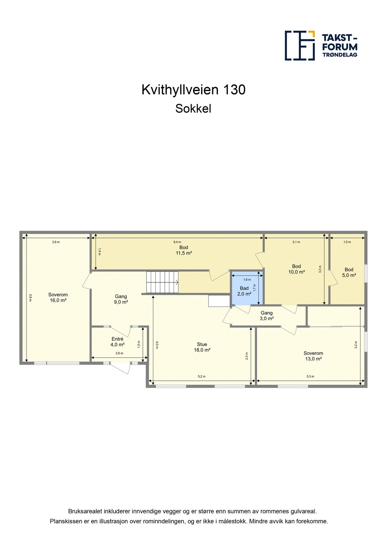 Planskisse sokkeletasje. Galleribilde