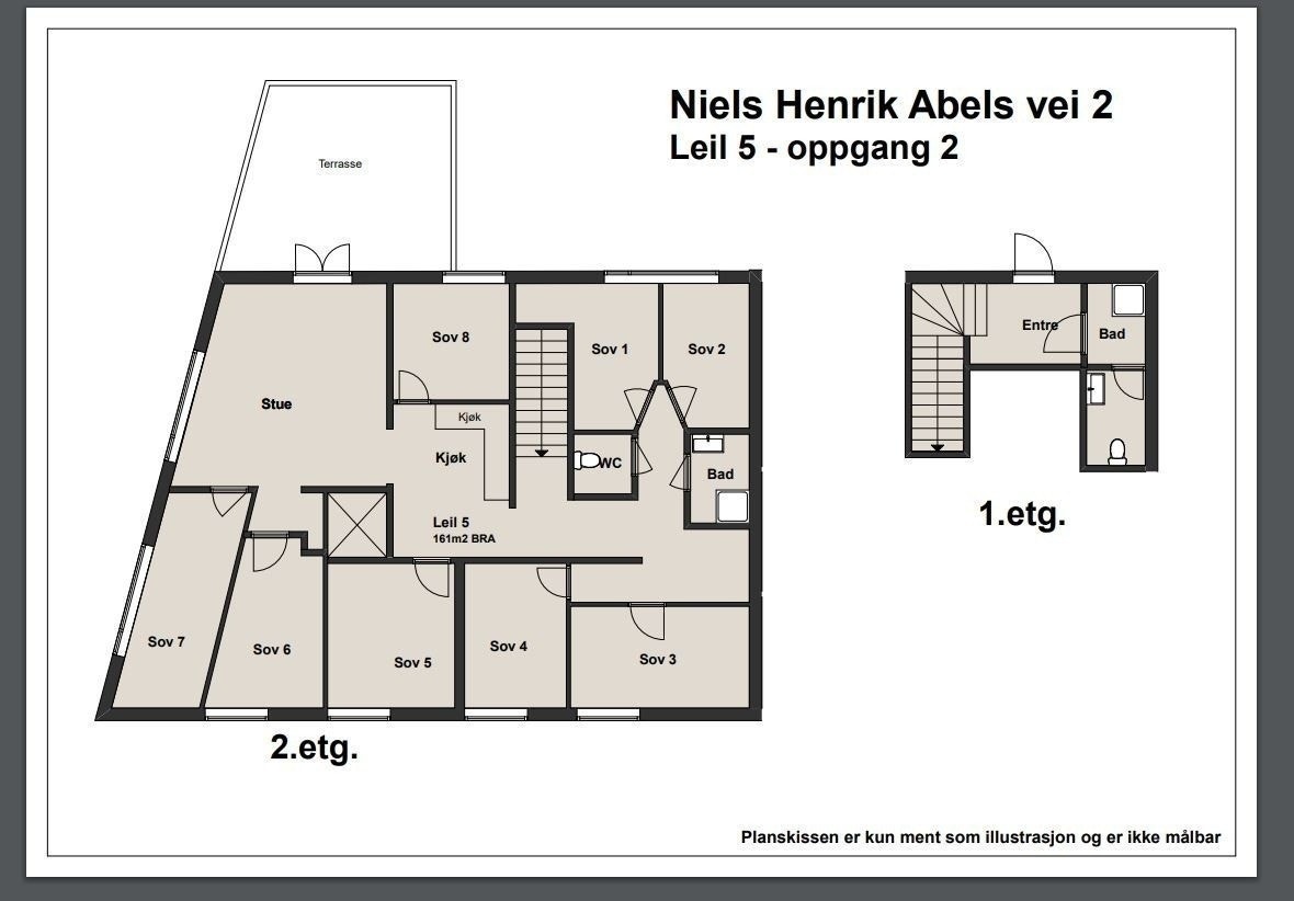 Leilighet over 2 plan med egen inngang Galleribilde