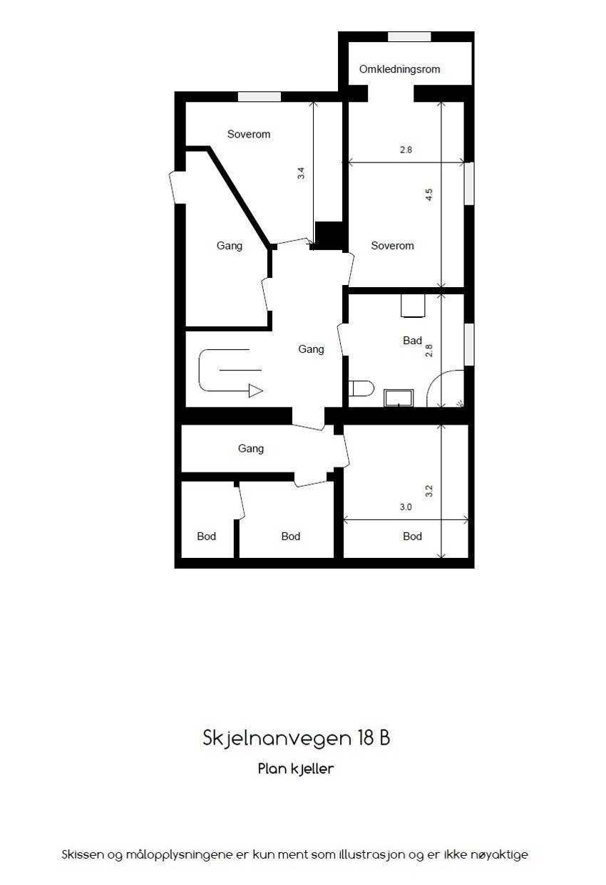 Plantegning, U. etasje Galleribilde