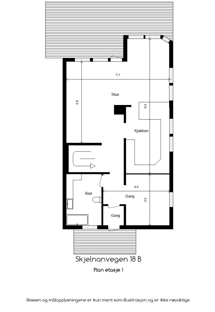 Plantegning 1. etasje Galleribilde
