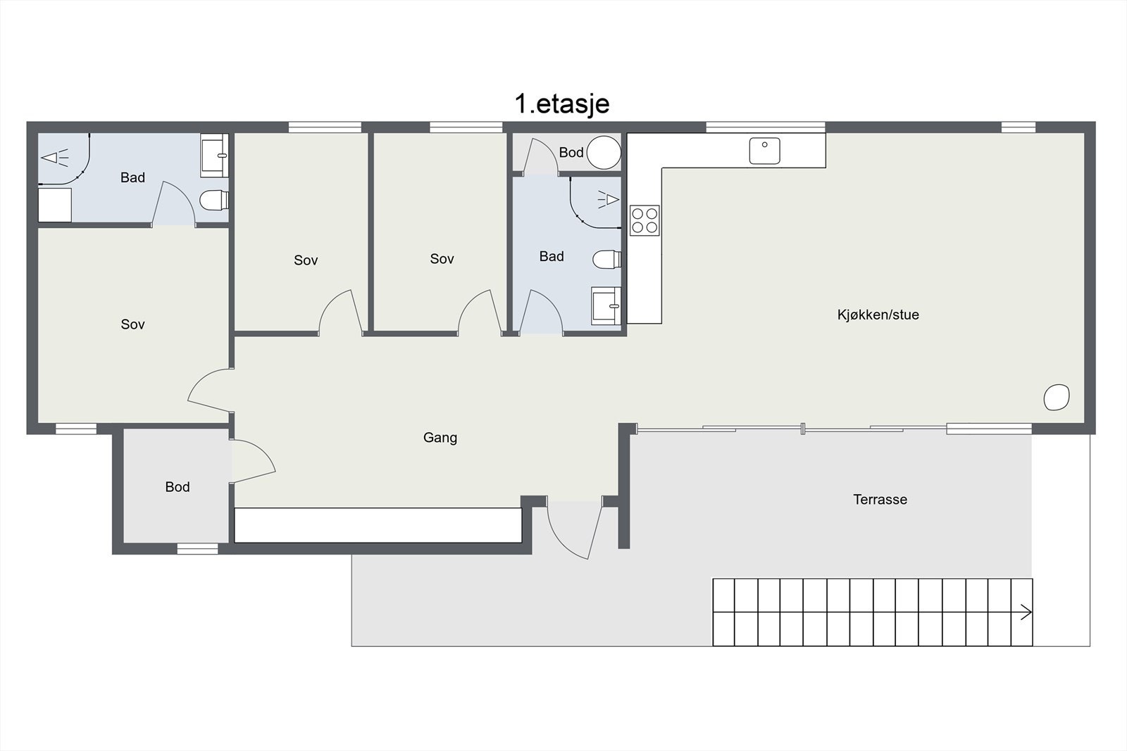 Planløsning 1. etasje. Galleribilde