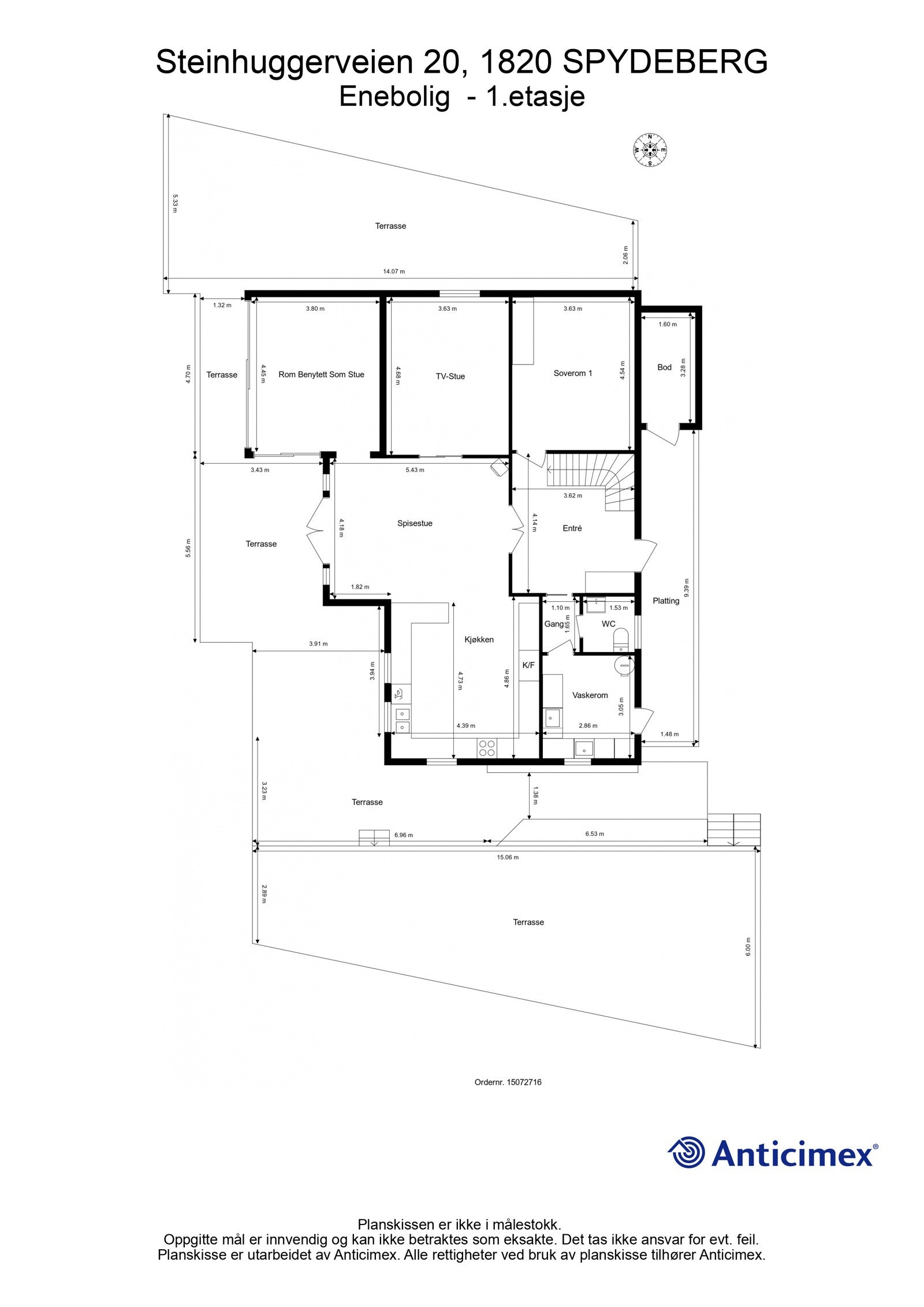 Plantegning 1.etasje - Målsatt Galleribilde