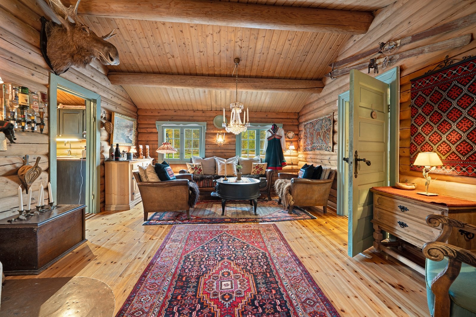 Stue i den gamle hytten Galleribilde