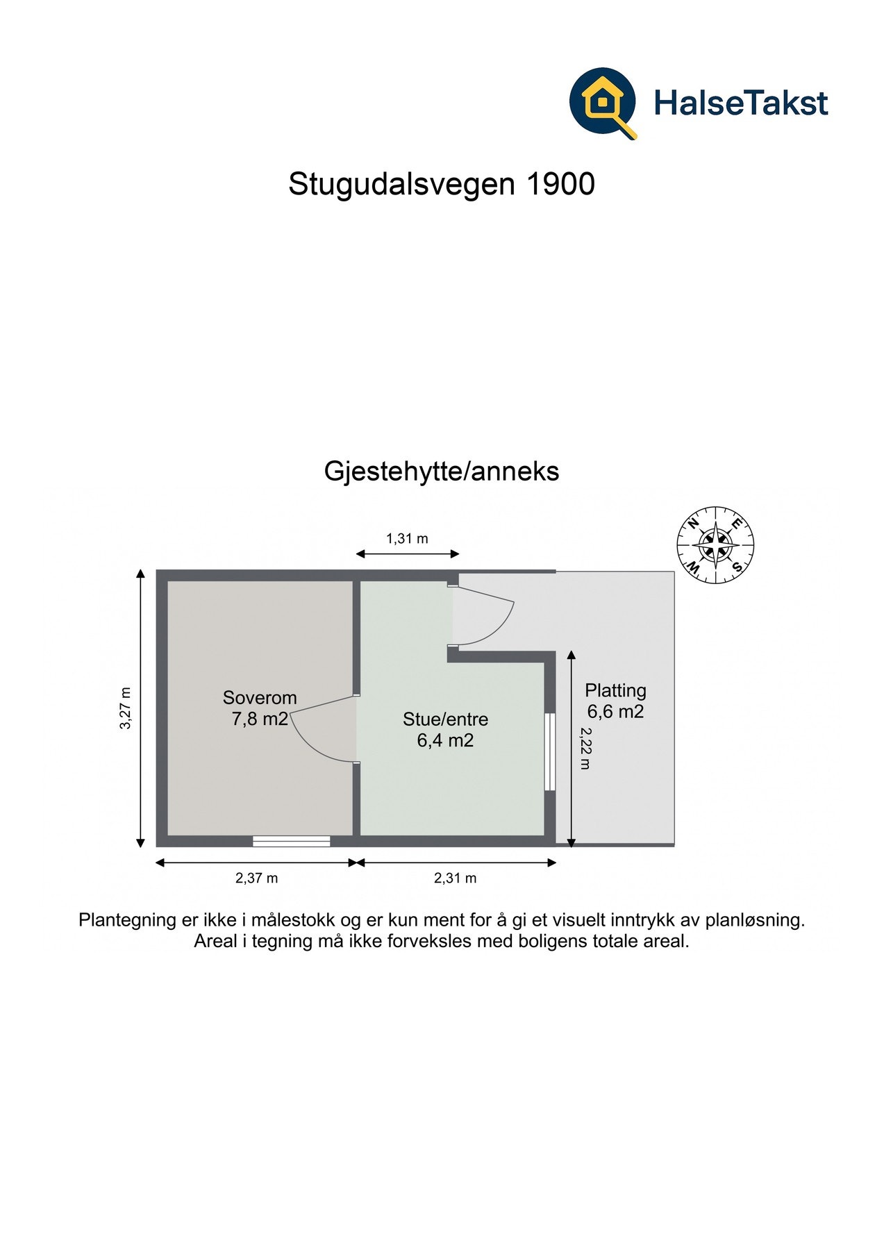 Plantegning gjestehytte/anneks. Galleribilde