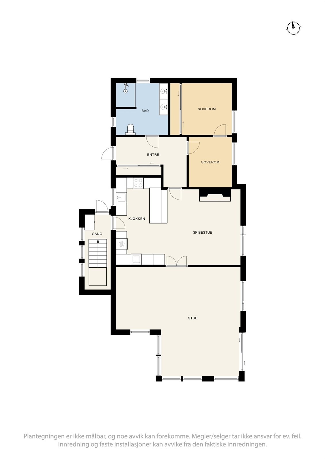 Plantegning hovedetasje/1. etasje Galleribilde