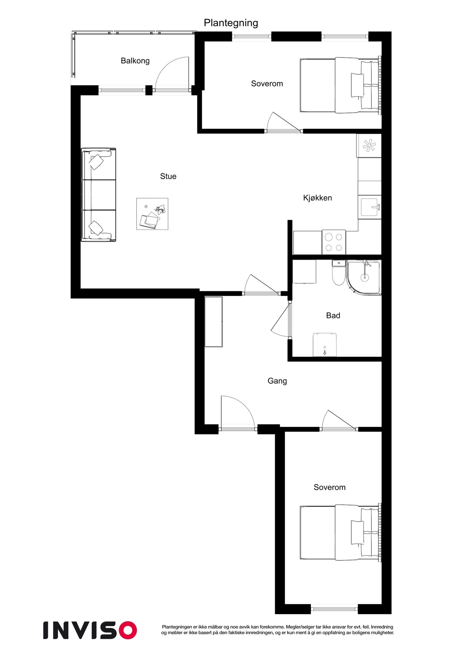 Plantegning av leiligheten. Galleribilde