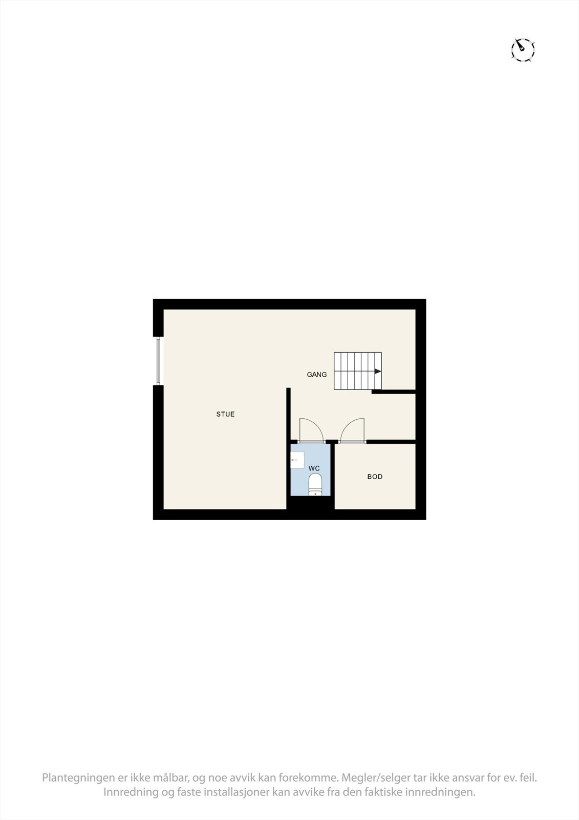 Plantegning kjeller i i tillegg er det en uinnredet kjeller under den eldste delen av boligen Galleribilde