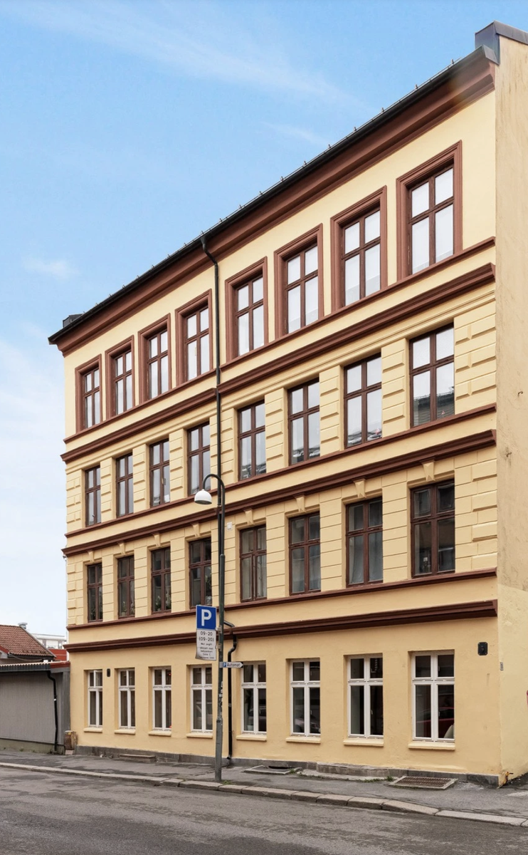 Fasaden, nylig pusset opp. Galleribilde