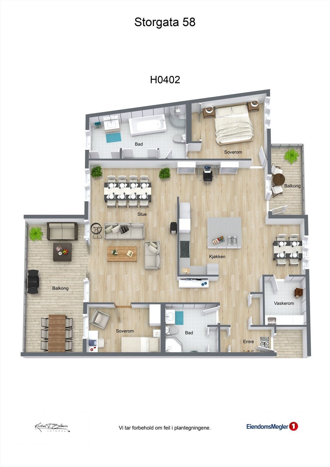 Plantegning Storgata 58, 4. etasje. Galleribilde