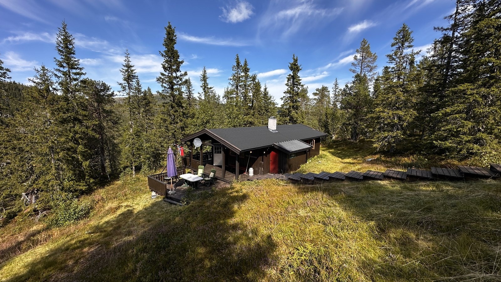 Området har flotte fotturer rett utenfor døren samt kort vei til badevann. Det er flere fiskevann innover fjellet samt jaktterreng. Galleribilde