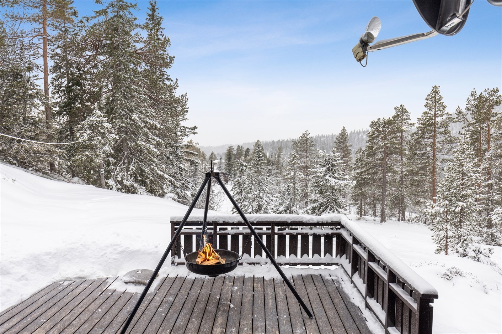 Om vinteren er det få meter til nærmeste skiløype Galleribilde