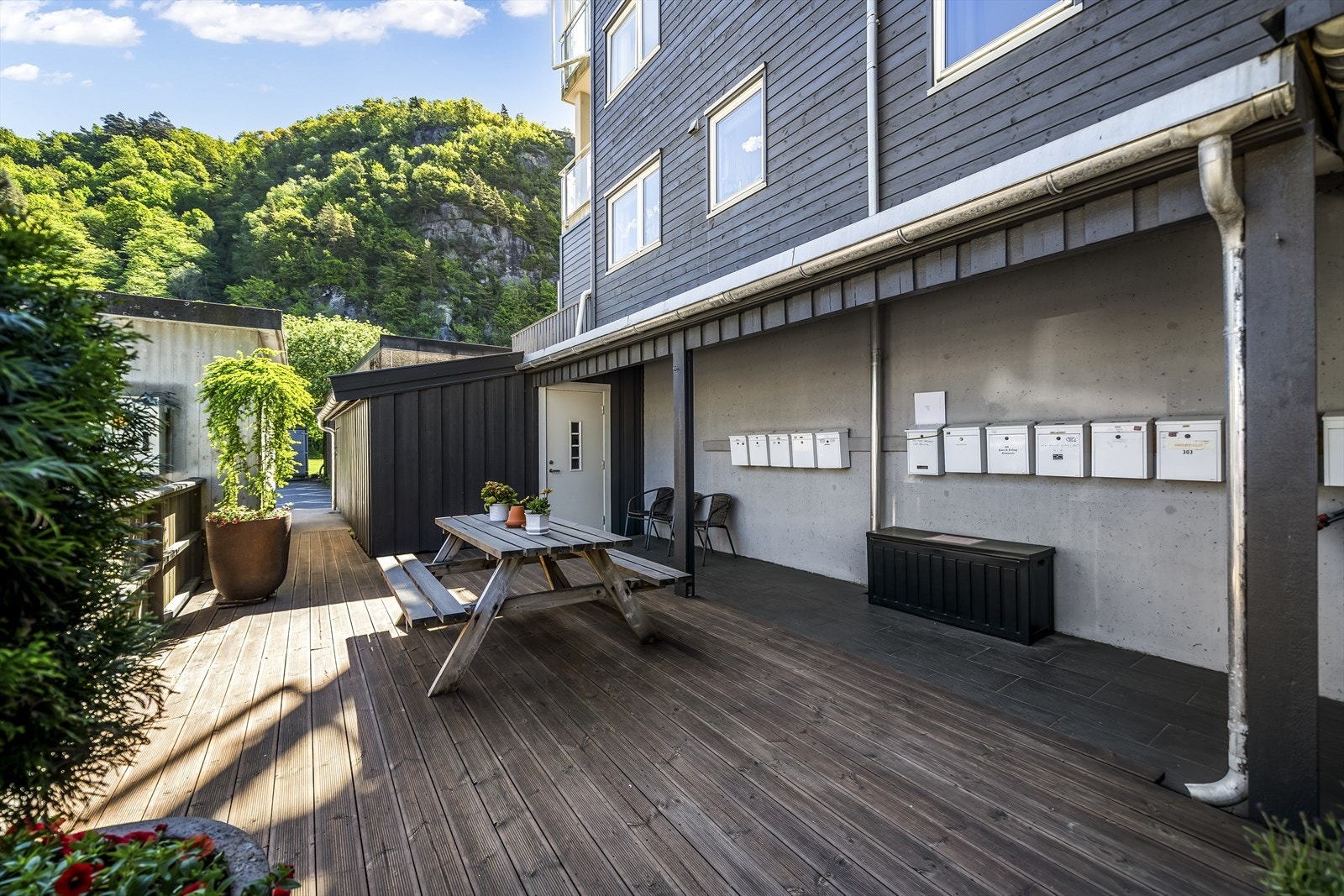 Terrasse ved felles inngang Galleribilde