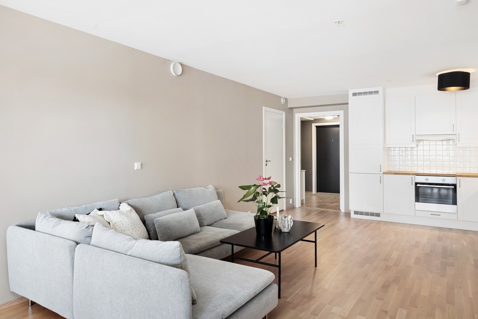 Åpen stue- og kjøkkenløsning. Galleribilde