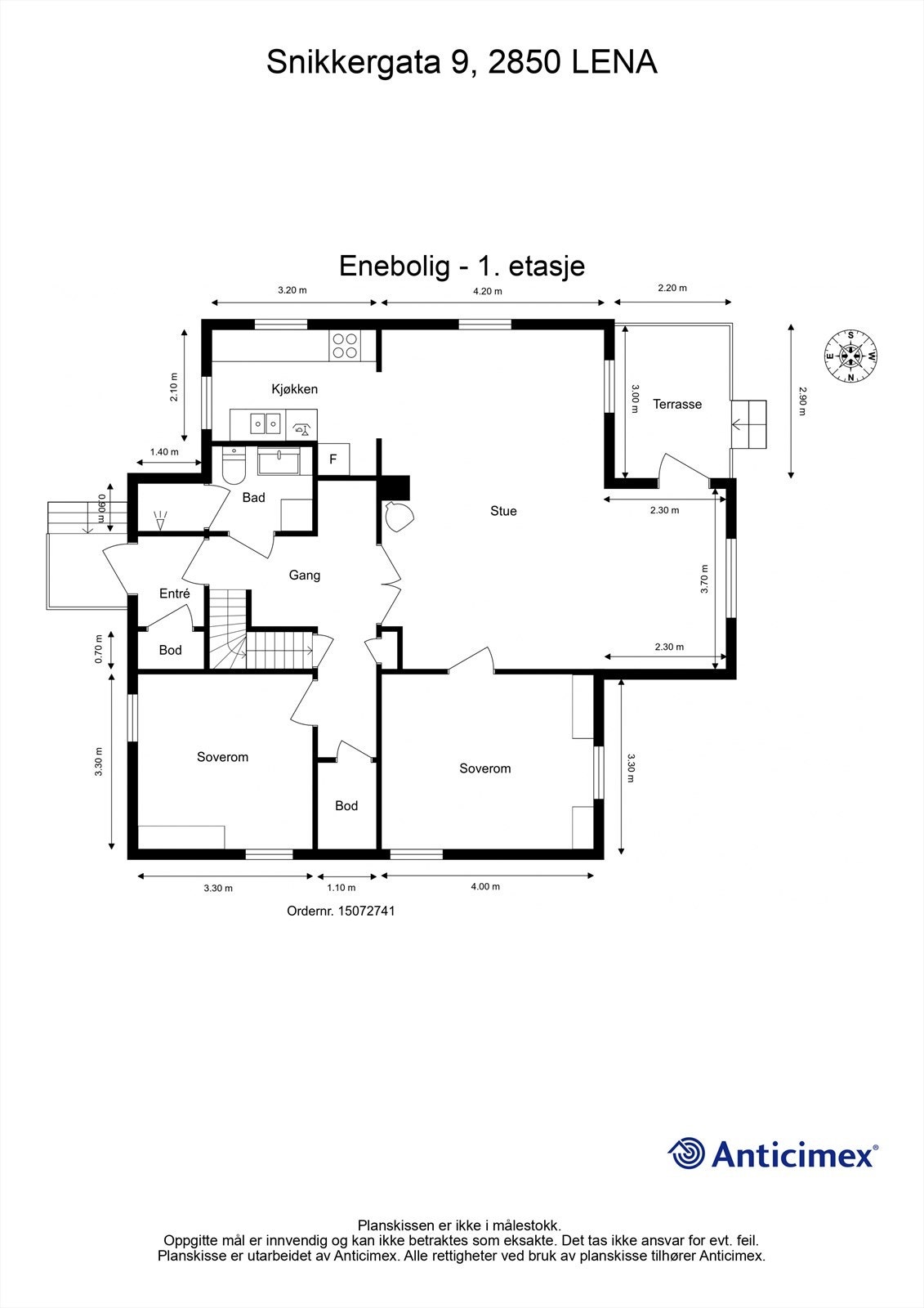 Plantegning Enebolig - 1. etasje Galleribilde