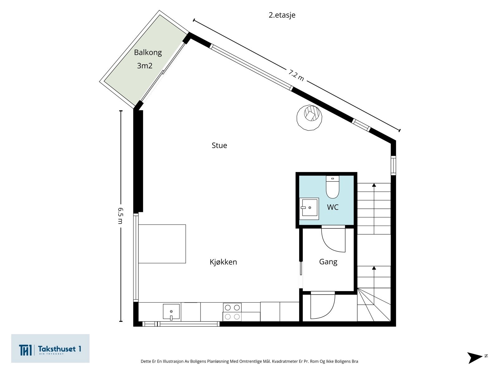 Planløsning 2. etasje Galleribilde