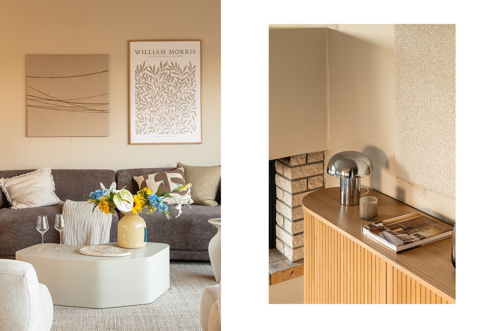 Det er god plass til en sofagruppe, stuebord og mediemøblement. Galleribilde