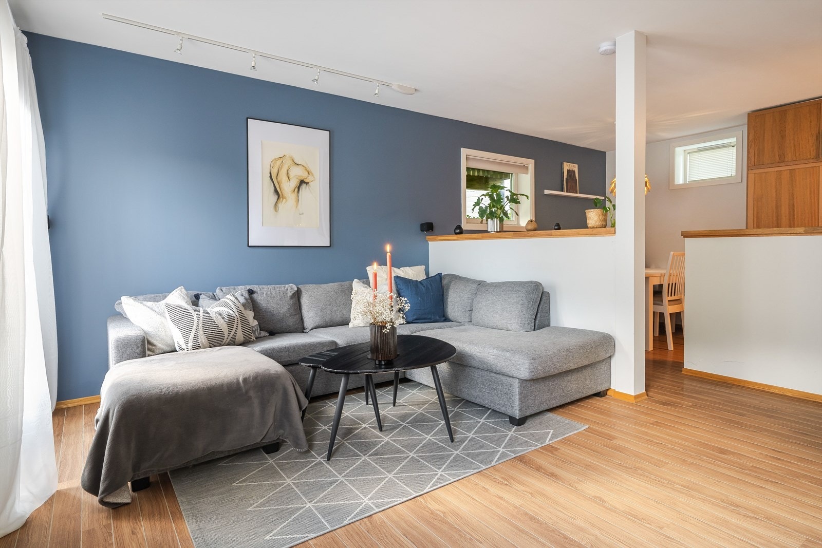 Stue/kjøkkenløsningen er på 29 kvm. Galleribilde