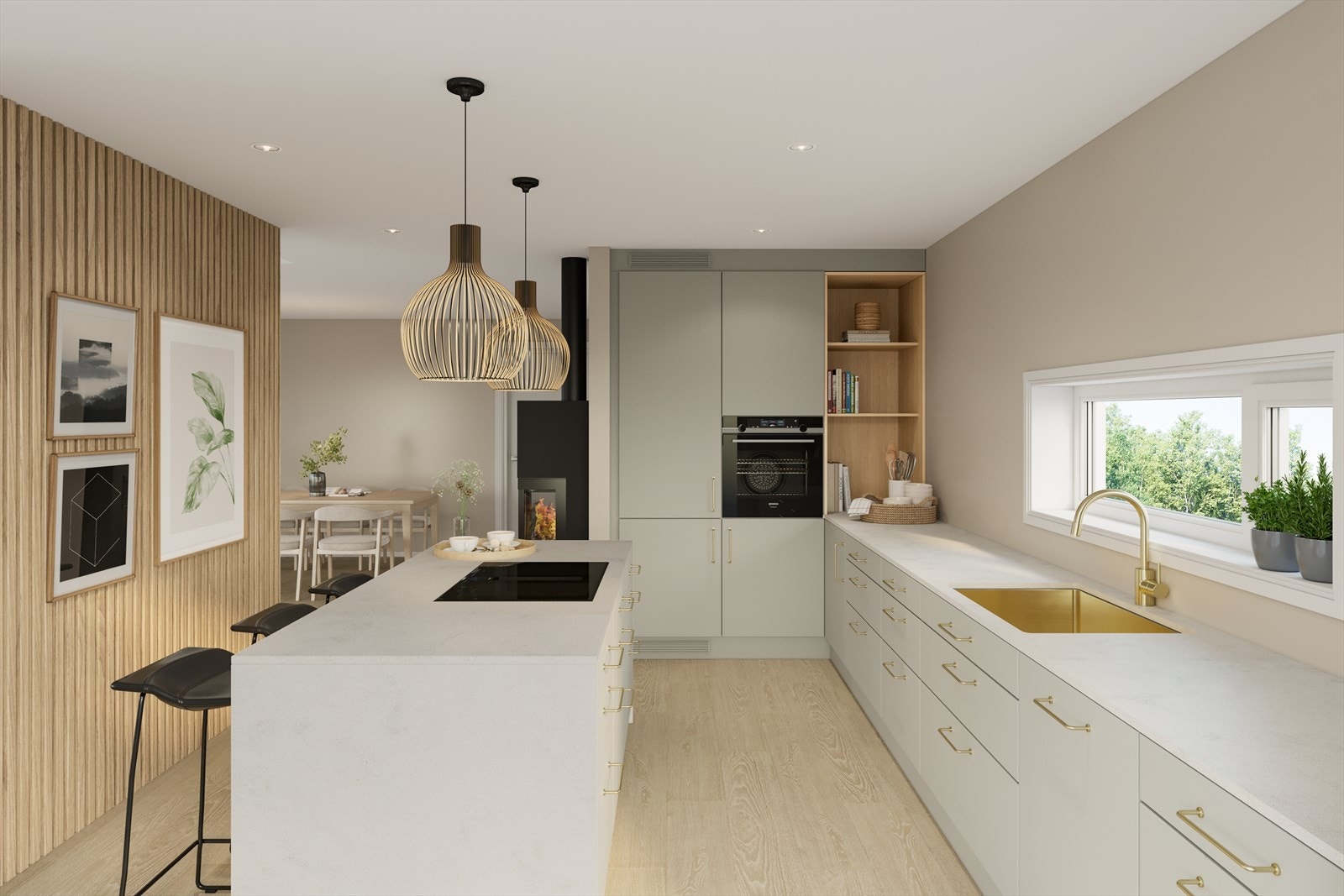 Leveransen fra ABCHus inkluderer også: Kjøkken fra Drømmekjøkkenet. Komplett nøkkelferdig leveranse - klar til innflytting! Galleribilde