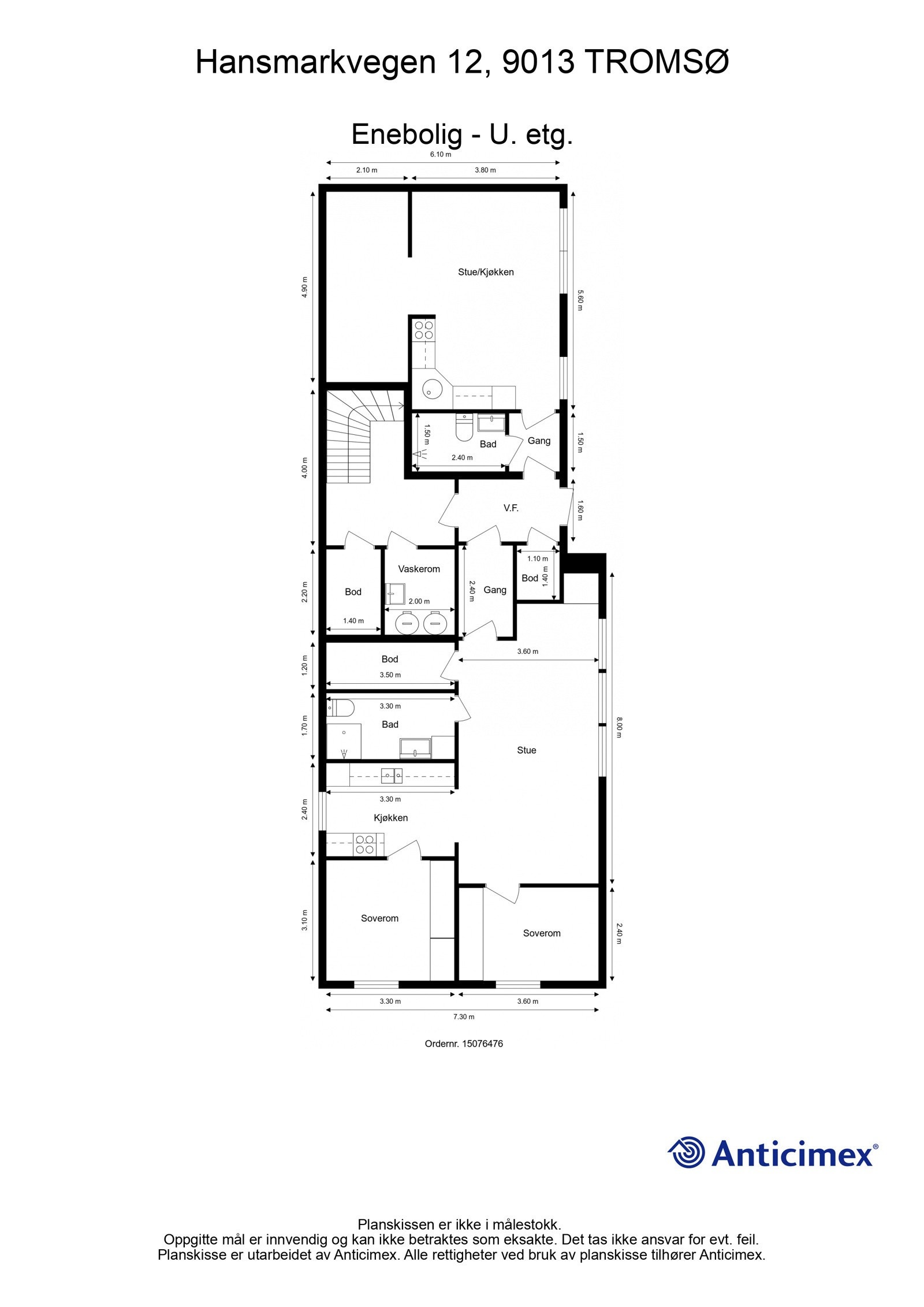 Plantegning - Underetasje. Galleribilde