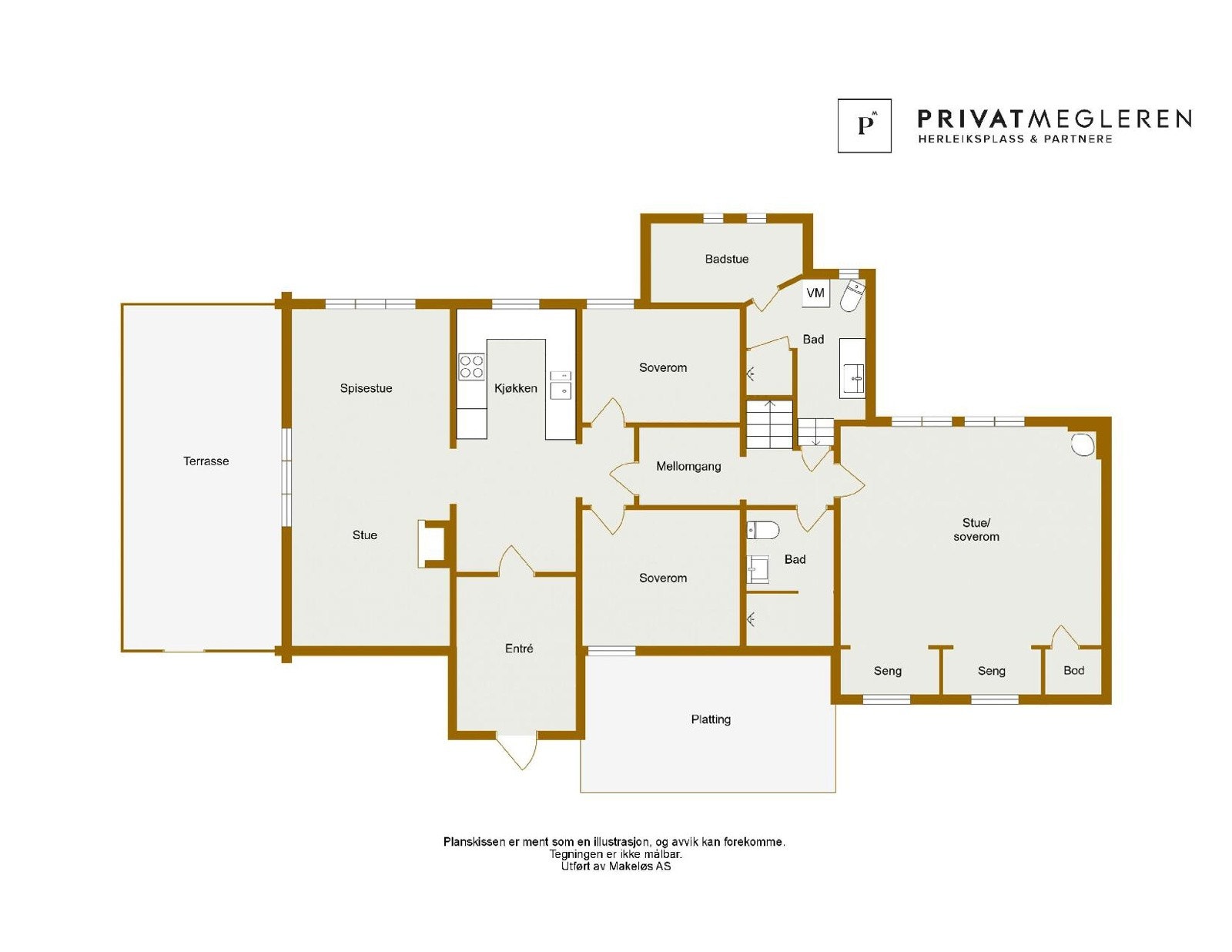 Plantegning 1.etg. Avvik kan forekomme. Galleribilde
