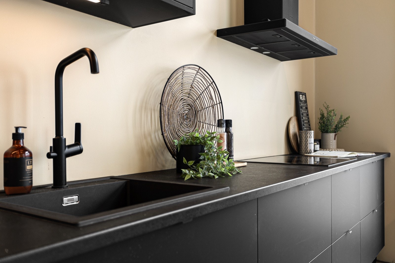 Kjøkkenet har videre induksjonplate, ventilator, komfyr, kombinert kjøl/frys og oppvaskmaskin. Galleribilde