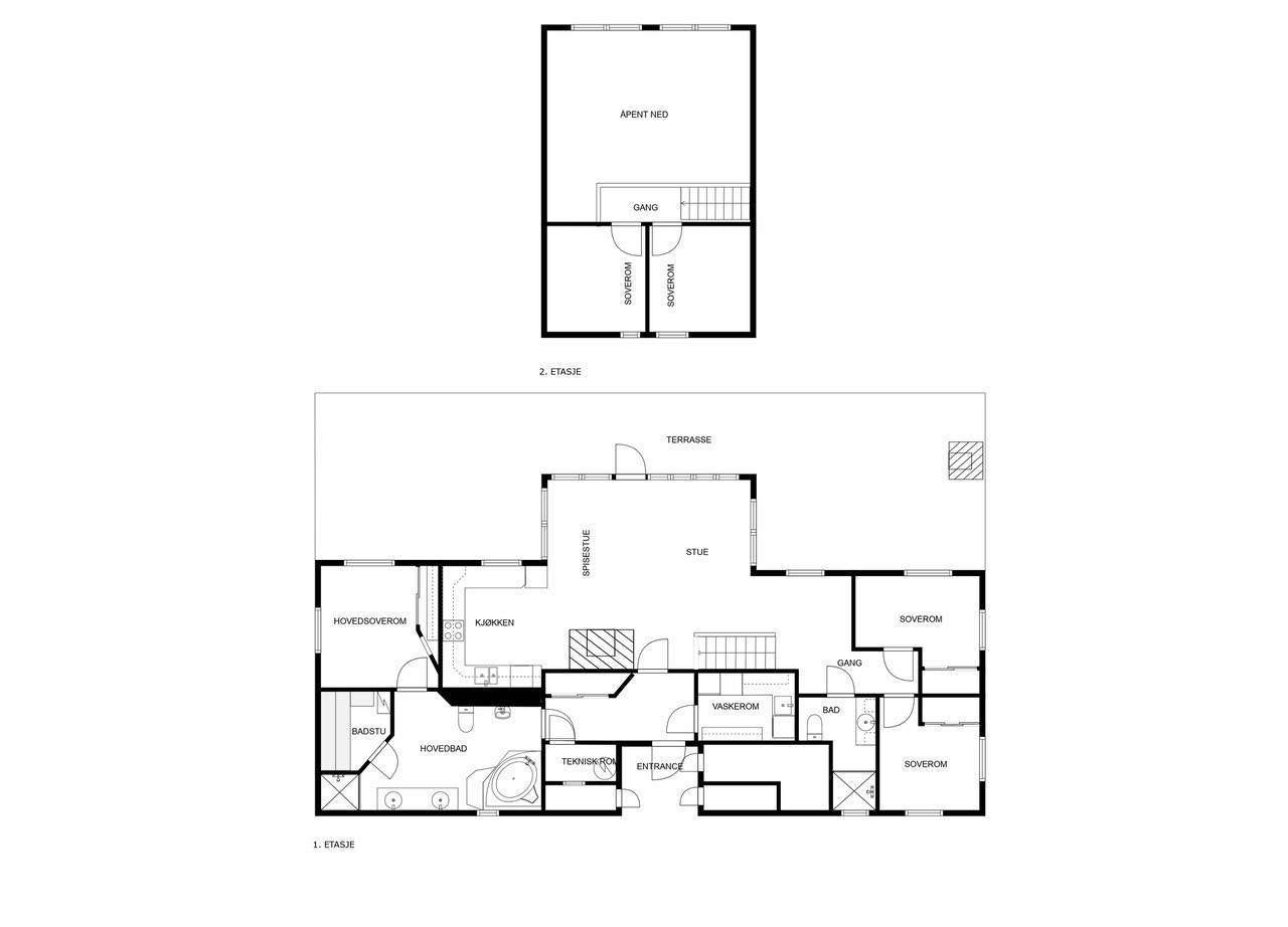 Plantegning 1.etg og hems Galleribilde