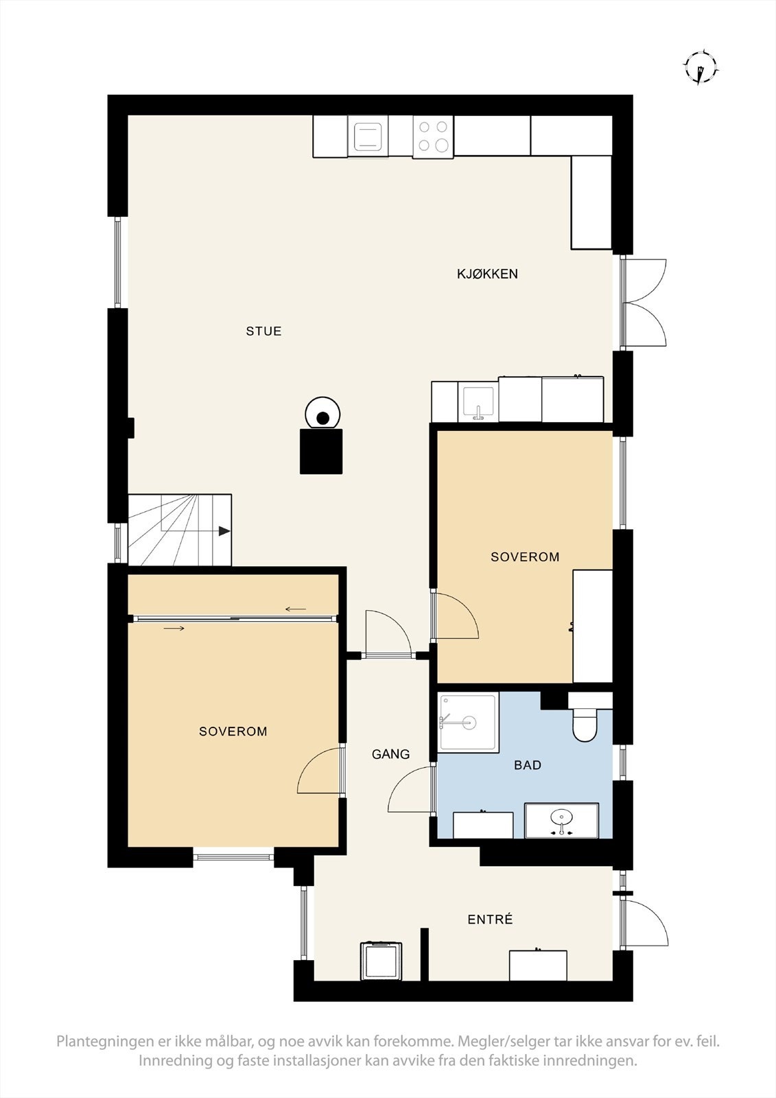 Plantegning 1. etasje Galleribilde